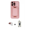 MARSİLYAN™- iPhone 13 Pro Max Kılıf Kozmos Minimal Prime - Siyah Bilvis Hayalet Cam Ekran Koruyucu + Pers Alüminyum Kamera Lens - KI