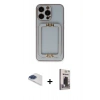 MARSİLYAN™- iPhone 13 Pro Max Kılıf Kozmos Minimal Prime - Siyah Bilvis Hayalet Cam Ekran Koruyucu + Pers Alüminyum Kamera Lens - LT