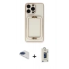 MARSİLYAN™- iPhone 13 Pro Max Kılıf Kozmos Minimal Prime - Siyah Bilvis Hayalet Cam Ekran Koruyucu + Pers Alüminyum Kamera Lens - LT
