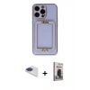 MARSİLYAN™- iPhone 13 Pro Max Kılıf Kozmos Minimal Prime - Siyah Bilvis Hayalet Cam Ekran Koruyucu + Pers Alüminyum Kamera Lens - LT