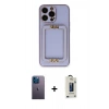 MARSİLYAN™- iPhone 13 Pro Max Kılıf Kozmos Minimal Prime - Siyah Bilvis Hayalet Cam Ekran Koruyucu + Neon Fosforlu Kamera Lens - MI