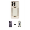 MARSİLYAN™- iPhone 13 Pro Max Kılıf Kozmos Minimal Prime - Siyah Bilvis Hayalet Cam Ekran Koruyucu + Neon Fosforlu Kamera Lens - BZ