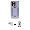 MARSİLYAN™- iPhone 13 Pro Max Kılıf Kozmos Minimal Prime - Siyah Bilvis Hayalet Cam Ekran Koruyucu + Pers Alüminyum Kamera Lens - SABE