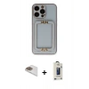 MARSİLYAN™- iPhone 13 Pro Max Kılıf Kozmos Minimal Prime - Siyah Bilvis Hayalet Cam Ekran Koruyucu + Pers Alüminyum Kamera Lens - GD