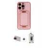 MARSİLYAN™- iPhone 13 Pro Max Kılıf Kozmos Minimal Prime - Siyah Bilvis Hayalet Cam Ekran Koruyucu + Rainbow Kamera Lens Koruma Cam - KI