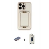 MARSİLYAN™- iPhone 13 Pro Max Kılıf Kozmos Minimal Prime - Siyah Bilvis Hayalet Cam Ekran Koruyucu + Renkli Kamera Lens Koruma Cam - TU