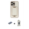 MARSİLYAN™- iPhone 13 Pro Max Kılıf Kozmos Minimal Prime - Siyah Bilvis Hayalet Cam Ekran Koruyucu + Renkli Kamera Lens Koruma Cam - YL