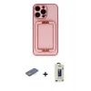 MARSİLYAN™- iPhone 13 Pro Max Kılıf Kozmos Minimal Prime - Siyah Bilvis Hayalet Cam Ekran Koruyucu + Renkli Kamera Lens Koruma Cam - YL