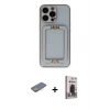 MARSİLYAN™- iPhone 13 Pro Max Kılıf Kozmos Minimal Prime - Siyah Bilvis Hayalet Cam Ekran Koruyucu + Renkli Kamera Lens Koruma Cam - SI