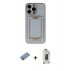 MARSİLYAN™- iPhone 13 Pro Max Kılıf Kozmos Minimal Prime - Siyah Bilvis Hayalet Cam Ekran Koruyucu + Shine Kamera Lens Koruma Cam - PE
