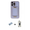 MARSİLYAN™- iPhone 13 Pro Max Kılıf Kozmos Minimal Prime - Siyah Bilvis Hayalet Cam Ekran Koruyucu + Shine Kamera Lens Koruma Cam - MI