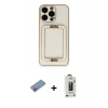 MARSİLYAN™- iPhone 13 Pro Max Kılıf Kozmos Minimal Prime - Siyah Bilvis Hayalet Cam Ekran Koruyucu + Shine Kamera Lens Koruma Cam - PE