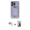 MARSİLYAN™- iPhone 13 Pro Max Kılıf Kozmos Minimal Prime - Siyah Bilvis Hayalet Cam Ekran Koruyucu + Sierra Blue Pers Alüminyum Kamera Lens