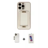 MARSİLYAN™- iPhone 13 Pro Max Kılıf Kozmos Minimal Prime - Siyah Joko 5D Cam + Gold Shine Kamera Lens