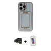 MARSİLYAN™- iPhone 13 Pro Max Kılıf Kozmos Minimal Prime - Siyah Joko 5D Cam + Raze Metal Kamera Lens - GD