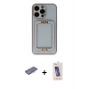 MARSİLYAN™- iPhone 13 Pro Max Kılıf Kozmos Minimal Prime - Siyah Joko 5D Cam + Renkli Kamera Lens Koruma Cam - MI