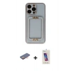 MARSİLYAN™- iPhone 13 Pro Max Kılıf Kozmos Minimal Prime - Siyah Joko 5D Cam + Renkli Kamera Lens Koruma Cam - TU