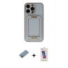 MARSİLYAN™- iPhone 13 Pro Max Kılıf Kozmos Minimal Prime - Siyah Joko 5D Cam + Shine Kamera Lens Koruma Cam - GI