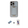 MARSİLYAN™- iPhone 13 Pro Max Kılıf Kozmos Minimal Prime - Siyah Joko 5D Cam + Shine Kamera Lens Koruma Cam - PE