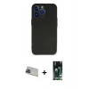 MARSİLYAN™- iPhone 13 Pro Max Kılıf Kozmos Yansıma Özel Seri - Şeffaf 360 Full Body Arka Koruyucu + Mavi Rainbow Kamera Lens Koruma Cam