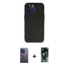 MARSİLYAN™- iPhone 13 Pro Max Kılıf Kozmos Yansıma Özel Seri - Şeffaf 360 Full Body Arka Koruyucu + Neon Fosforlu Kamera Lens - MI