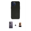 MARSİLYAN™- iPhone 13 Pro Max Kılıf Kozmos Yansıma Özel Seri - Şeffaf Maxco Cam Ekran Koruyucu + Neon Fosforlu Kamera Lens - BZ