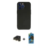 MARSİLYAN™- iPhone 13 Pro Max Kılıf Kozmos Yansıma Özel Seri - Siyah 18D Cam Ekran Koruyucu + Gold Raze Metal Kamera Lens