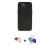 MARSİLYAN™- iPhone 13 Pro Max Kılıf Kozmos Yansıma Özel Seri - Siyah 3D Antistatik Cam Ekran Koruyucu + Pers Alüminyum Kamera Lens - KI