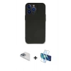 MARSİLYAN™- iPhone 13 Pro Max Kılıf Kozmos Yansıma Özel Seri - Siyah 3D Antistatik Cam Ekran Koruyucu + Pers Alüminyum Kamera Lens - SABE