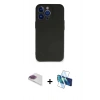 MARSİLYAN™- iPhone 13 Pro Max Kılıf Kozmos Yansıma Özel Seri - Siyah 3D Antistatik Cam Ekran Koruyucu + Pers Alüminyum Kamera Lens - GI