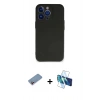 MARSİLYAN™- iPhone 13 Pro Max Kılıf Kozmos Yansıma Özel Seri - Siyah 3D Antistatik Cam Ekran Koruyucu + Shine Kamera Lens Koruma Cam - PE