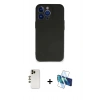 MARSİLYAN™- iPhone 13 Pro Max Kılıf Kozmos Yansıma Özel Seri - Siyah 3D Antistatik Cam Ekran Koruyucu + Shine Kamera Lens - GD