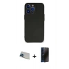 MARSİLYAN™- iPhone 13 Pro Max Kılıf Kozmos Yansıma Özel Seri - Siyah 3D Antistatik Hayalet Cam Ekran Koruyucu + Rainbow Kamera Lens Koruma Cam - MI