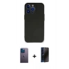 MARSİLYAN™- iPhone 13 Pro Max Kılıf Kozmos Yansıma Özel Seri - Siyah 3D Antistatik Hayalet Cam Ekran Koruyucu + Neon Fosforlu Kamera Lens - MI