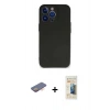 MARSİLYAN™- iPhone 13 Pro Max Kılıf Kozmos Yansıma Özel Seri - Siyah 6D Mat Seramik Hayalet Nano Ekran Koruyucu + Turuncu Renkli Kamera Lens Koruma Cam