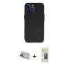 MARSİLYAN™- iPhone 13 Pro Max Kılıf Kozmos Yansıma Özel Seri - Siyah 6D Mat Seramik Hayalet Nano Ekran Koruyucu + Rainbow Kamera Lens Koruma Cam - BZ