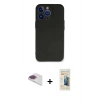 MARSİLYAN™- iPhone 13 Pro Max Kılıf Kozmos Yansıma Özel Seri - Siyah 6D Mat Seramik Hayalet Nano Ekran Koruyucu + Pers Alüminyum Kamera Lens - GI