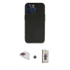 MARSİLYAN™- iPhone 13 Pro Max Kılıf Kozmos Yansıma Özel Seri - Siyah Bilvis 3D Cam Ekran Koruyucu + Pers Alüminyum Kamera Lens - GI