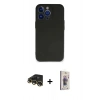 MARSİLYAN™- iPhone 13 Pro Max Kılıf Kozmos Yansıma Özel Seri - Siyah Bilvis 3D Cam Ekran Koruyucu + Gold Raze Metal Kamera Lens