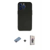 MARSİLYAN™- iPhone 13 Pro Max Kılıf Kozmos Yansıma Özel Seri - Siyah Bilvis 3D Cam Ekran Koruyucu + Shine Kamera Lens Koruma Cam - PE