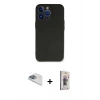 MARSİLYAN™- iPhone 13 Pro Max Kılıf Kozmos Yansıma Özel Seri - Siyah Bilvis 3D Cam Ekran Koruyucu + Pers Alüminyum Kamera Lens - SABE