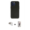 MARSİLYAN™- iPhone 13 Pro Max Kılıf Kozmos Yansıma Özel Seri - Siyah Bilvis 3D Cam Ekran Koruyucu + Pers Alüminyum Kamera Lens - GD