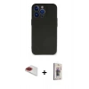 MARSİLYAN™- iPhone 13 Pro Max Kılıf Kozmos Yansıma Özel Seri - Siyah Bilvis 3D Cam Ekran Koruyucu + Pers Alüminyum Kamera Lens - KI