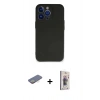 MARSİLYAN™- iPhone 13 Pro Max Kılıf Kozmos Yansıma Özel Seri - Siyah Bilvis 3D Cam Ekran Koruyucu + Renkli Kamera Lens Koruma Cam - SI
