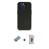 MARSİLYAN™- iPhone 13 Pro Max Kılıf Kozmos Yansıma Özel Seri - Siyah Bilvis 3D Cam Ekran Koruyucu + Shine Kamera Lens Koruma Cam - GI