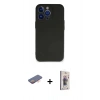 MARSİLYAN™- iPhone 13 Pro Max Kılıf Kozmos Yansıma Özel Seri - Siyah Bilvis 3D Cam Ekran Koruyucu + Renkli Kamera Lens Koruma Cam - TU