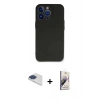 MARSİLYAN™- iPhone 13 Pro Max Kılıf Kozmos Yansıma Özel Seri - Siyah Bilvis 3D Mat Cam Ekran Koruyucu + Pers Alüminyum Kamera Lens - LT