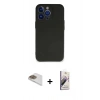 MARSİLYAN™- iPhone 13 Pro Max Kılıf Kozmos Yansıma Özel Seri - Siyah Bilvis 3D Mat Cam Ekran Koruyucu + Pers Alüminyum Kamera Lens - GD