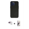 MARSİLYAN™- iPhone 13 Pro Max Kılıf Kozmos Yansıma Özel Seri - Siyah Bilvis 3D Mat Cam Ekran Koruyucu + Pers Alüminyum Kamera Lens - GI