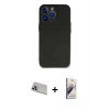 MARSİLYAN™- iPhone 13 Pro Max Kılıf Kozmos Yansıma Özel Seri - Siyah Bilvis 3D Mat Cam Ekran Koruyucu + Rainbow Kamera Lens Koruma Cam - MR